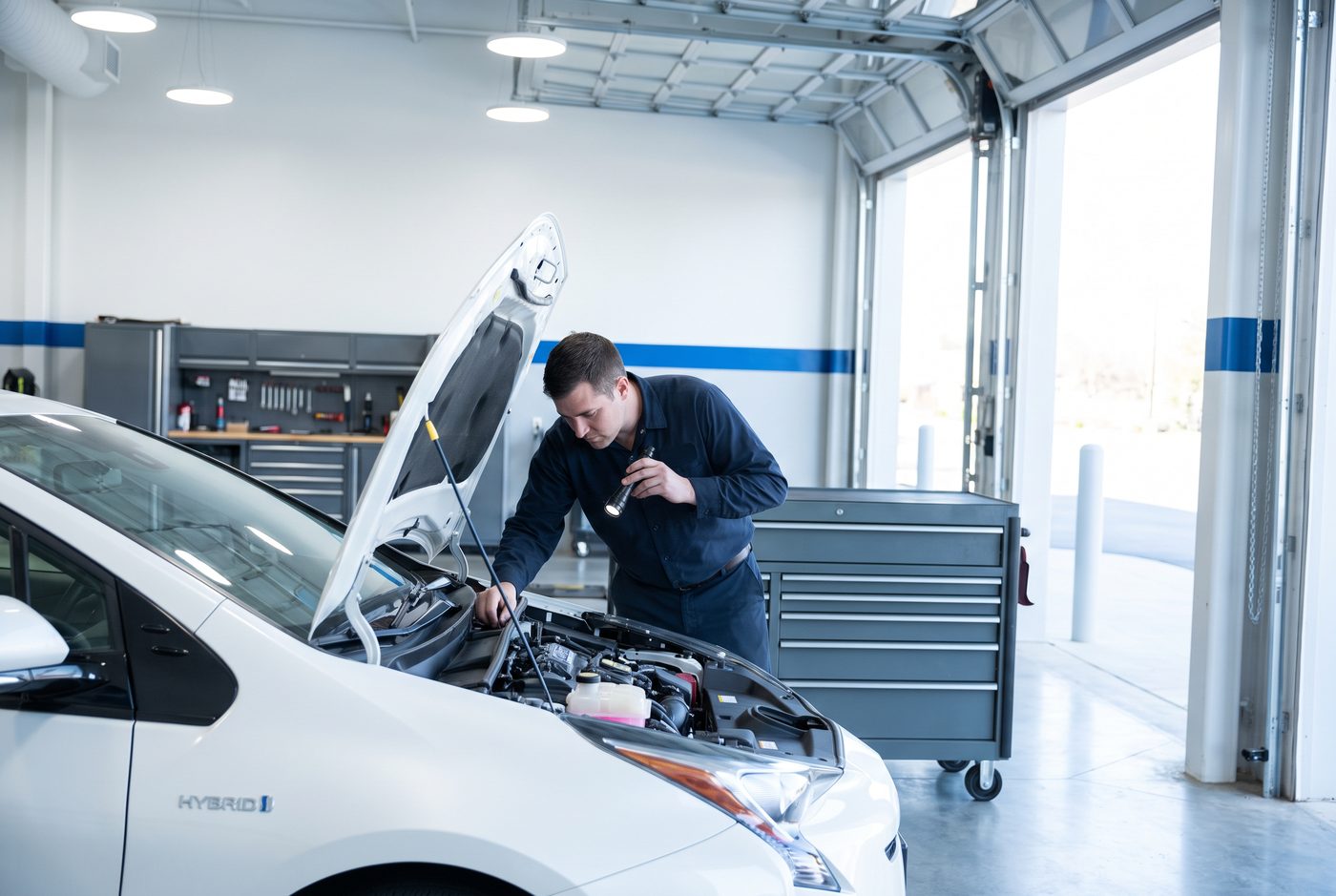 Honda Accord Hybrid inverter coolant check during hybrid repair